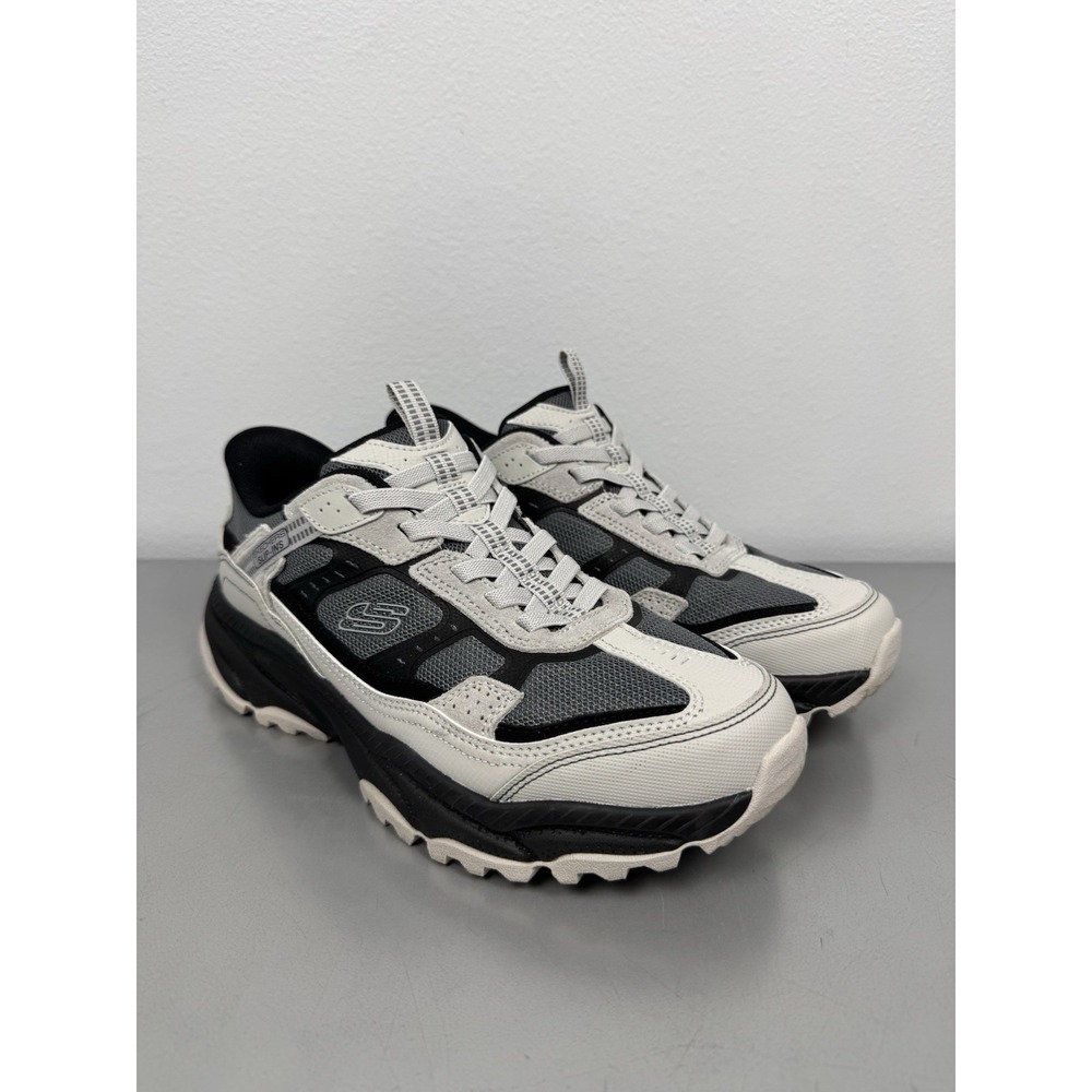 Skechers Vigor AT Mens 8.5 Shoes Black Gray Hands Free Slip In Sneakers Wide Fit